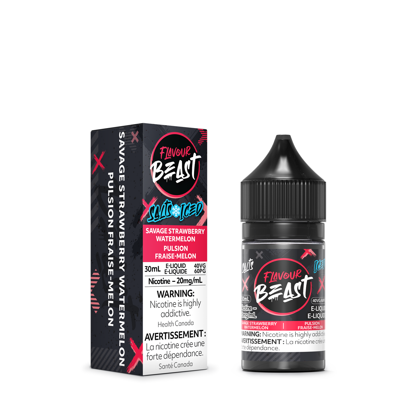 FLAVOUR BEAST SALTS- SAVAGE STRAWBERRY WATERMELON