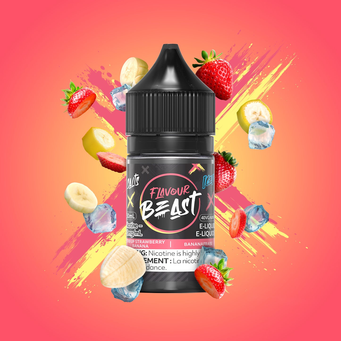 FLAVOUR BEAST SALTS- STR8 STRAWBERRY BANANA