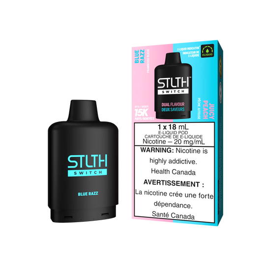 STLTH SWITCH POD PACK - BLUE RAZZ / JUICY PEACH 20mg