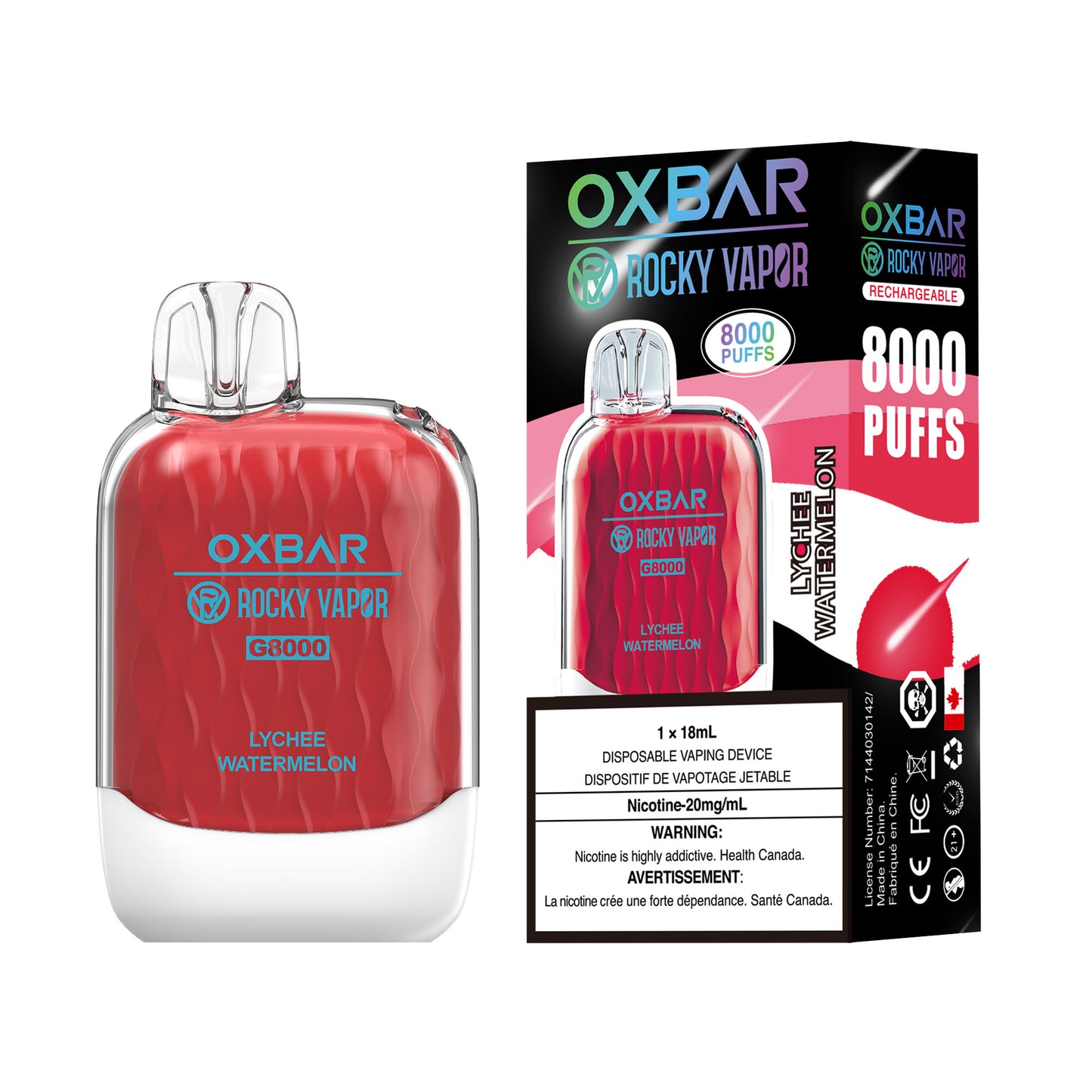 OXBAR Rocky Vapor Lychee Watermelon 8000 Puffs