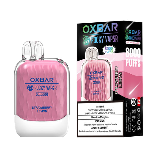 Strawberry Lemon OXBAR Rocky Vapor 8000 Puffs