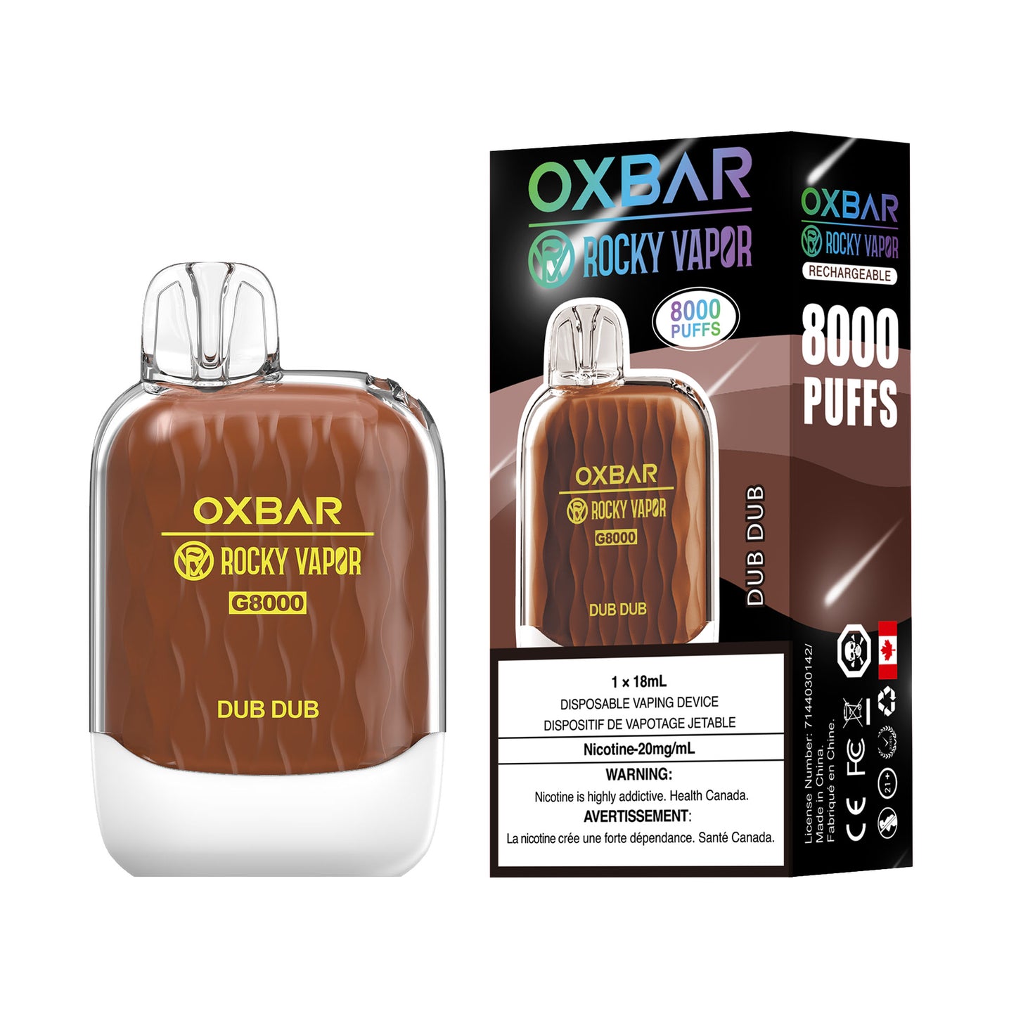 Dub Dub OXBAR Rocky Vapor 8000 Puffs