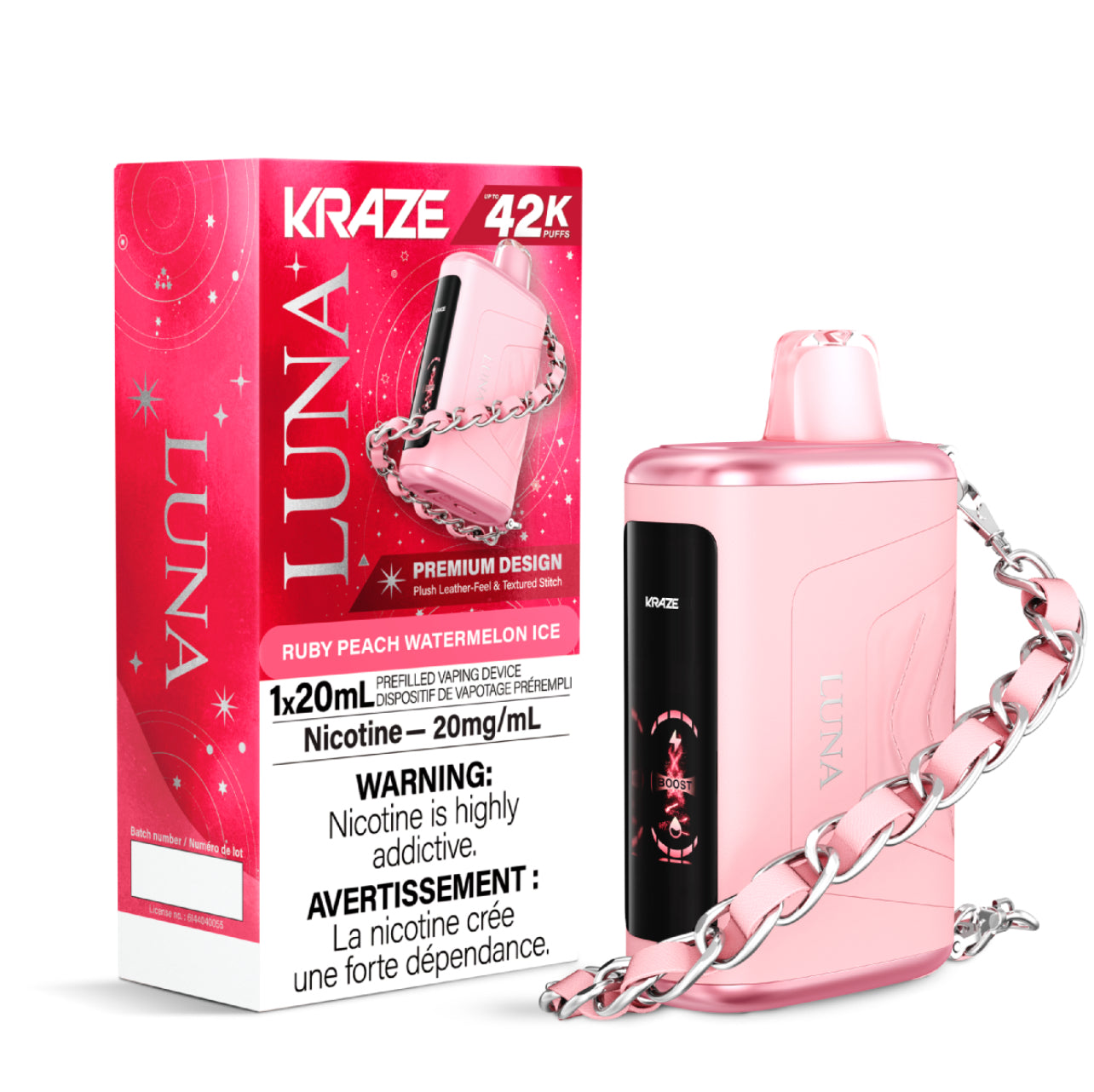 RUBY PEACH WATERMELON ICE - KRAZE LUNA 42K