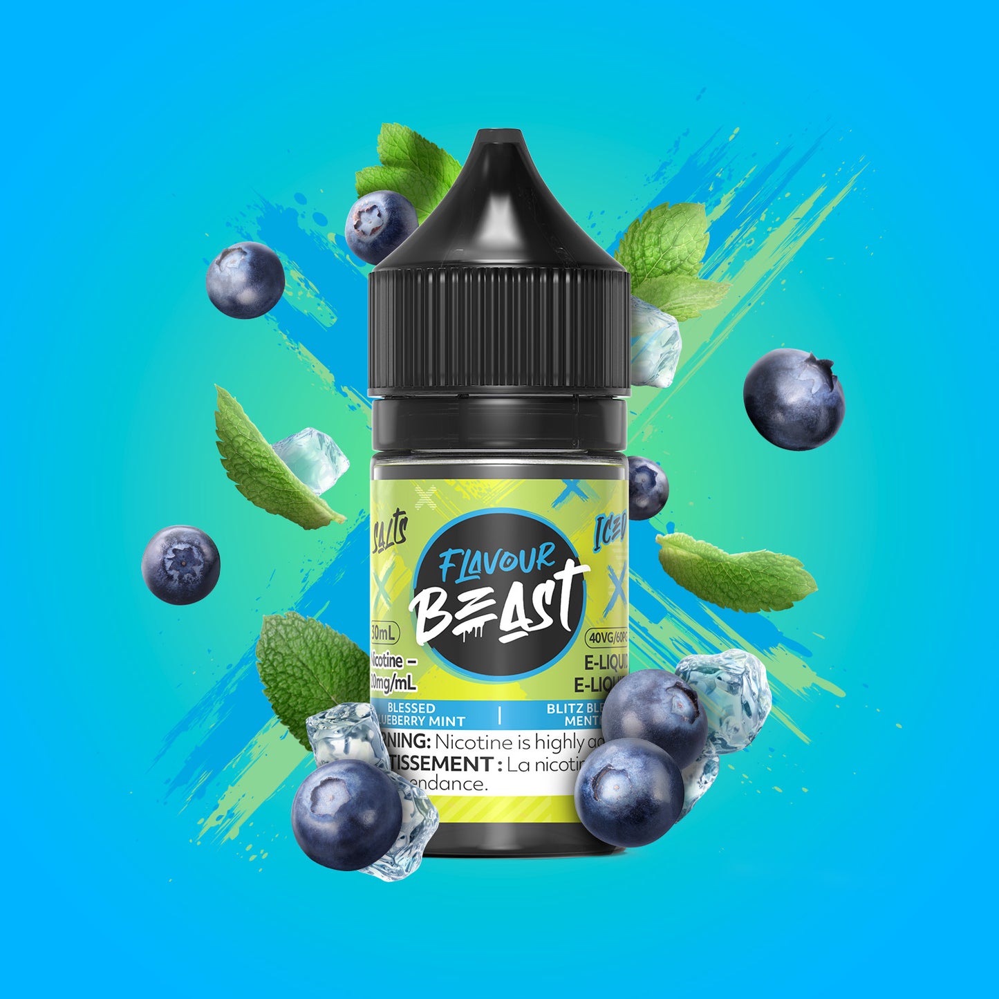 FLAVOUR BEAST SALTS- BLESSED BLUEBERRY MINT