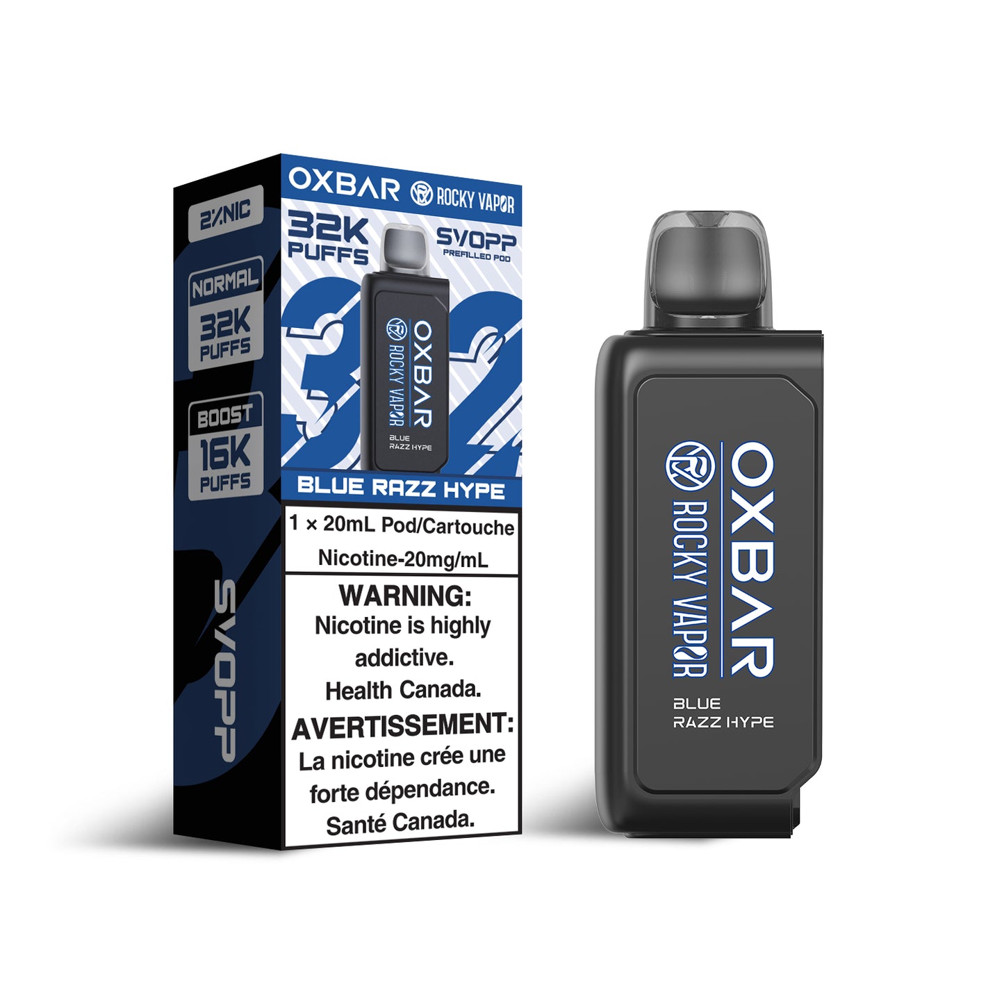 OXBAR X Rocky Vapor SVOPP 32k puffs Pod - Blue Razz Hype