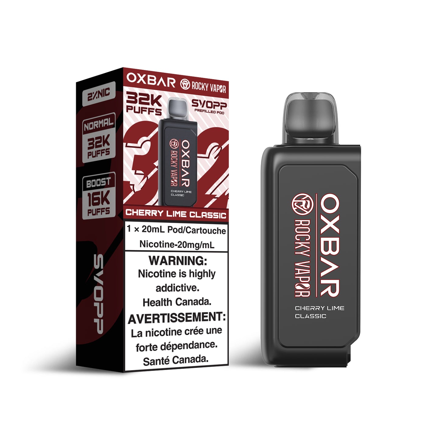 OXBAR X Rocky Vapor SVOPP 32k puffs Pod - Cherry Lime Classic