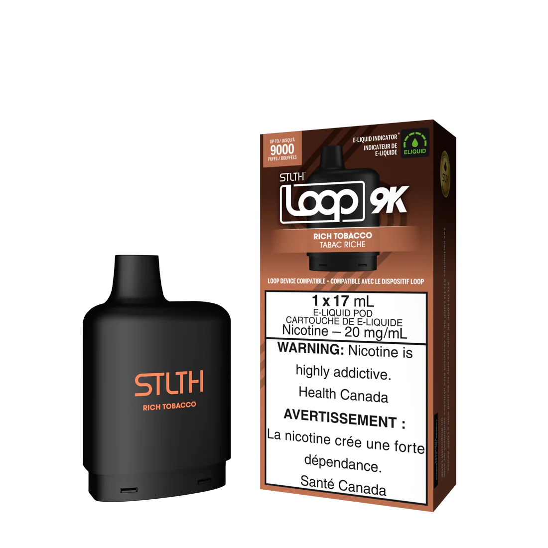 STLTH LOOP 9K POD PACK - RICH TOBACCO