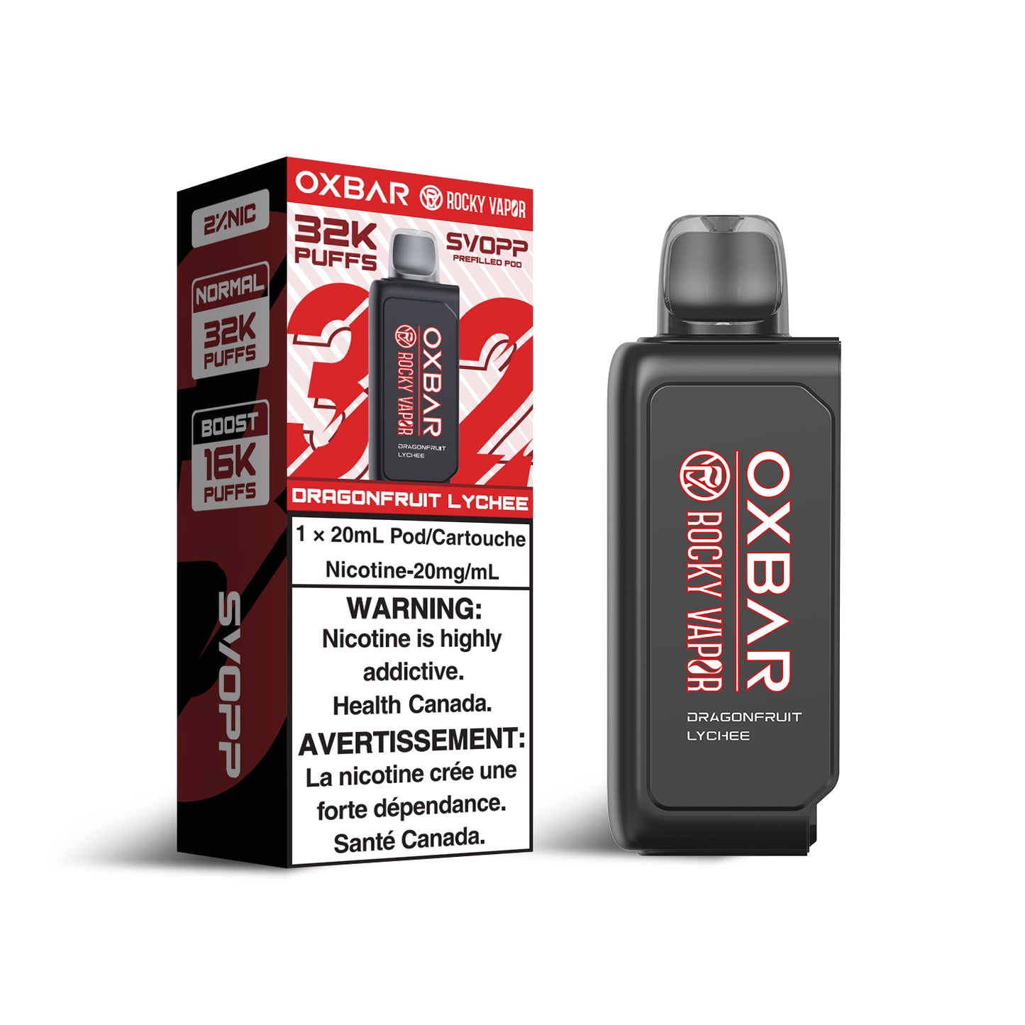 OXBAR X Rocky Vapor SVOPP 32k puffs Pod - Dragonfruit Lychee