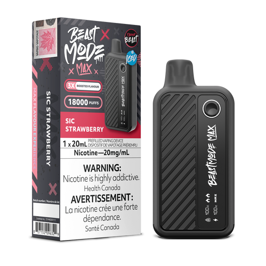 Flavour Beast Beast Mode Max 18K - Sic Strawberry Iced Disposable Vape (Ontario)