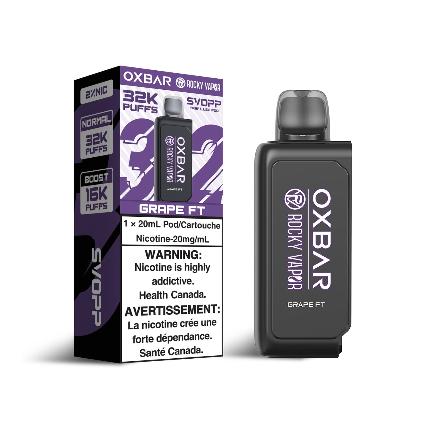 OXBAR X Rocky Vapor SVOPP 32k puffs Pod - Grape FT