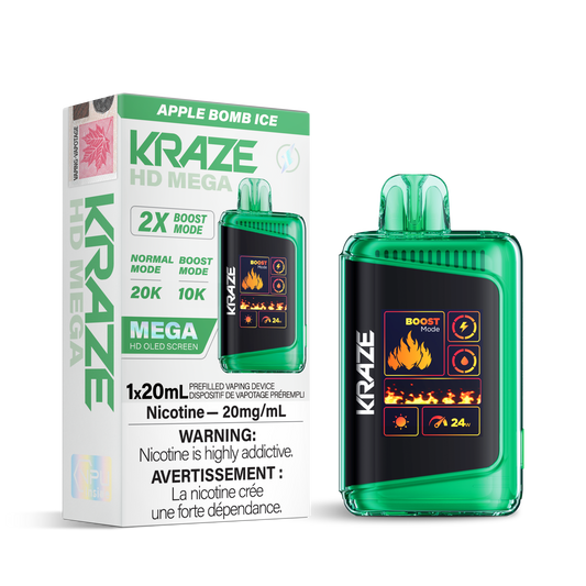 Kraze HD Mega 20K Puffs- Apple Bomb Ice