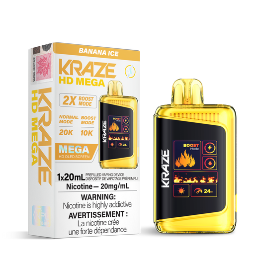 Kraze HD Mega 20K puffs - Banana Ice