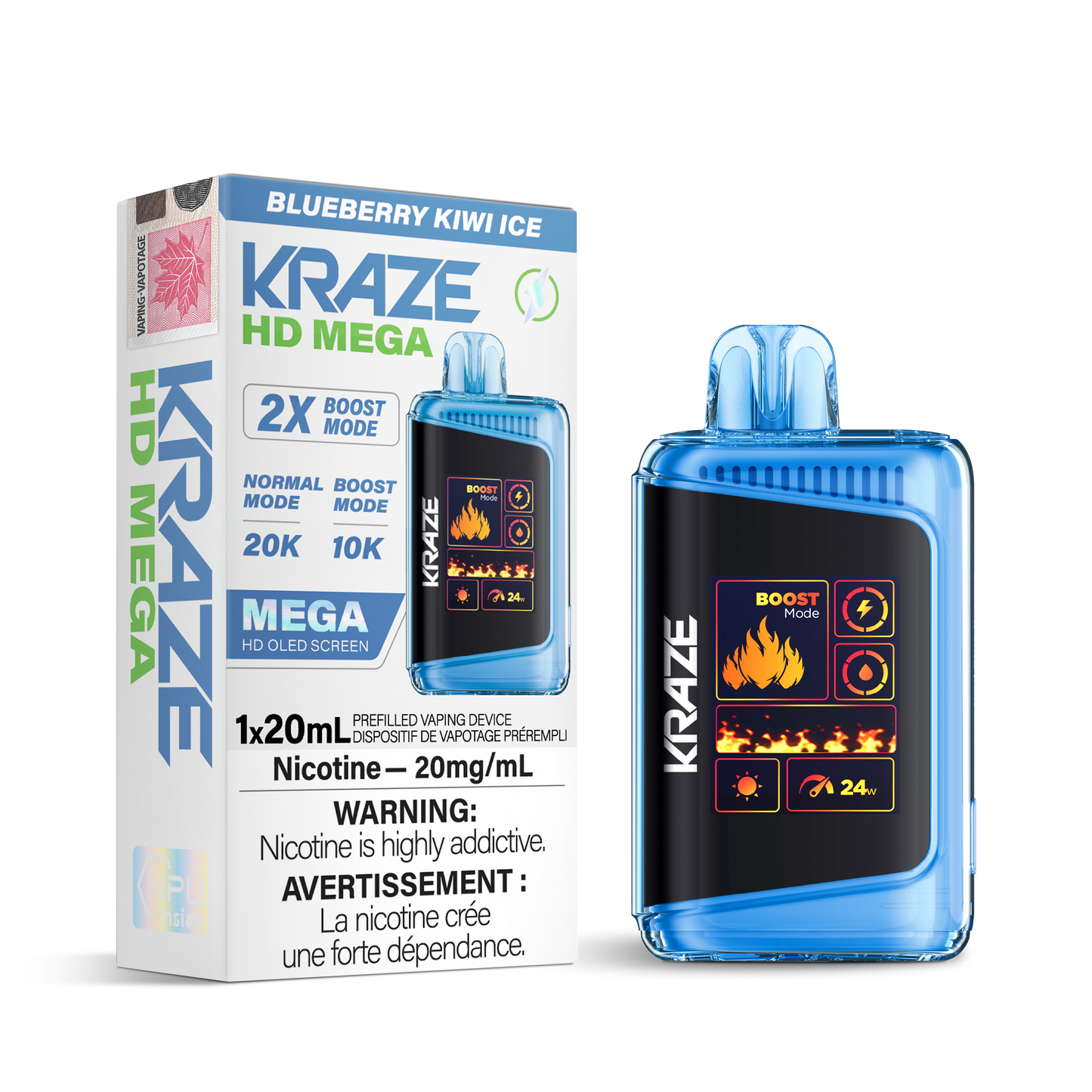 Kraze HD Mega 20K - Blueberry Kiwi Ice