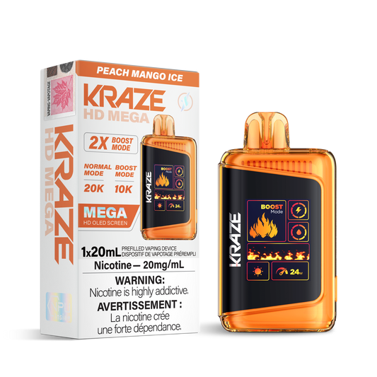 Kraze HD Mega 20K - Peach Mango Ice ( Ontario)