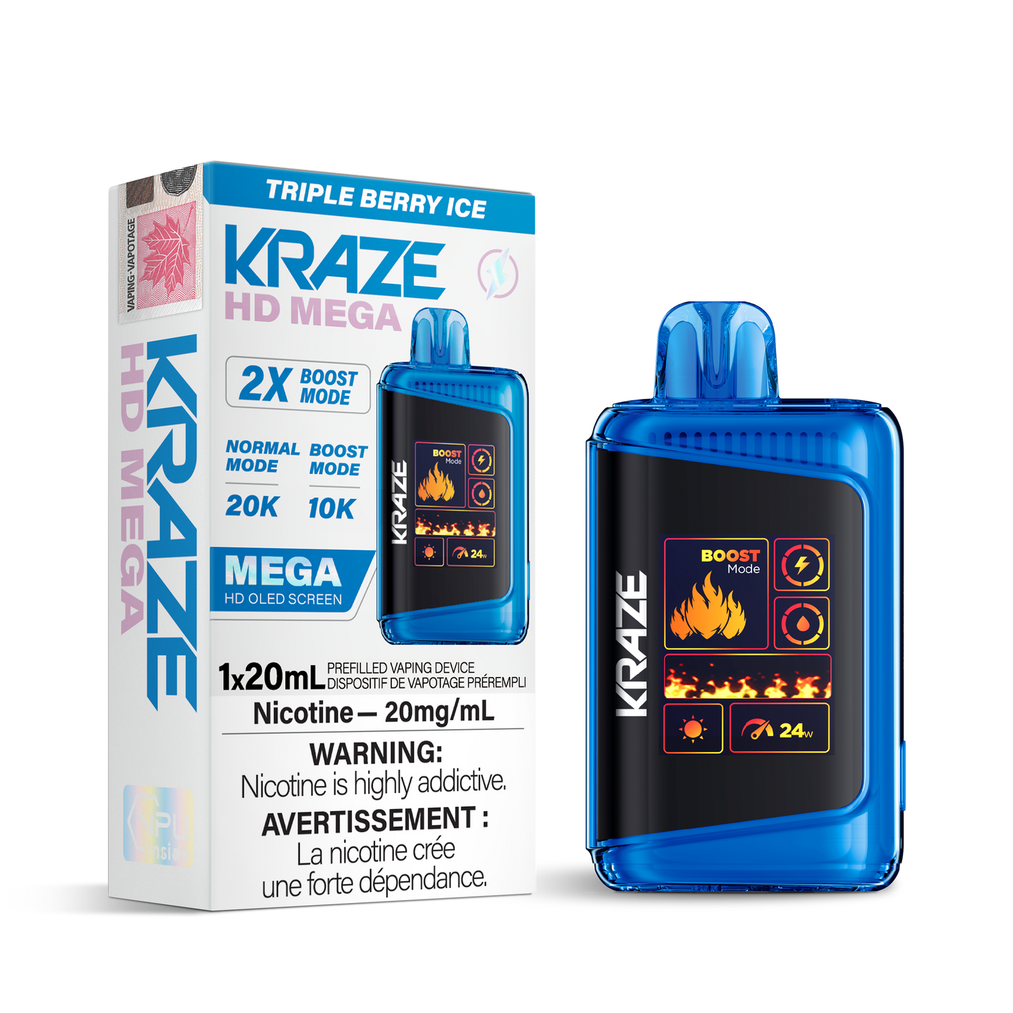 Kraze HD Mega 20K - Triple Berry Ice