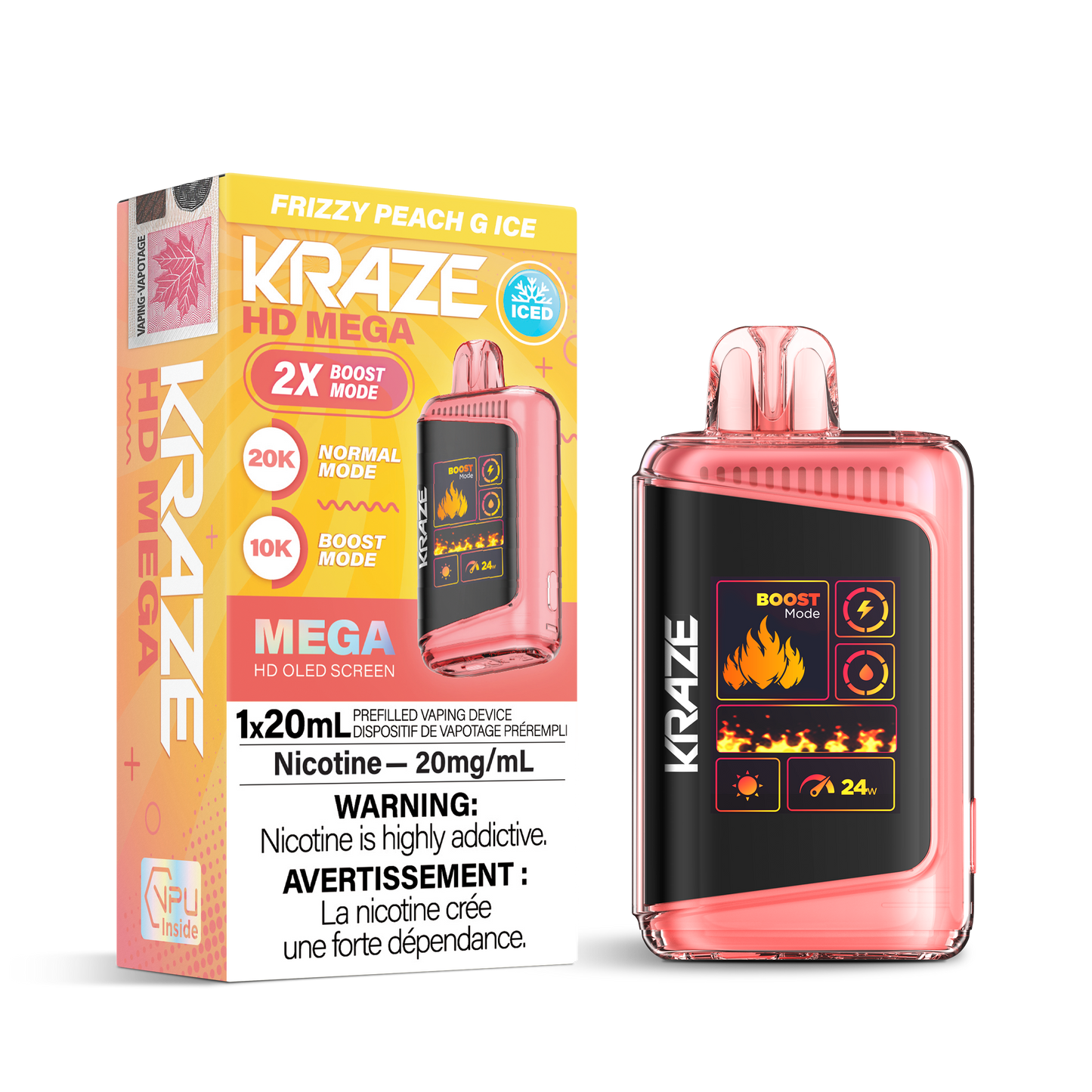 Kraze HD Mega 20K -Frizzy Peach G  Ice