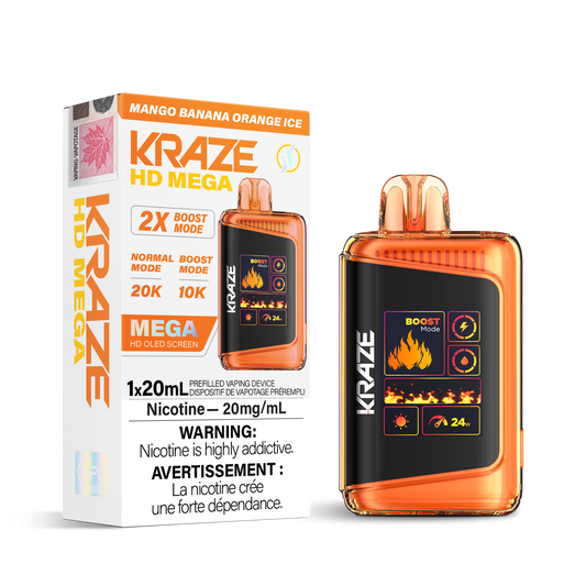 Kraze HD Mega 20K - Mango Banana Orange Ice