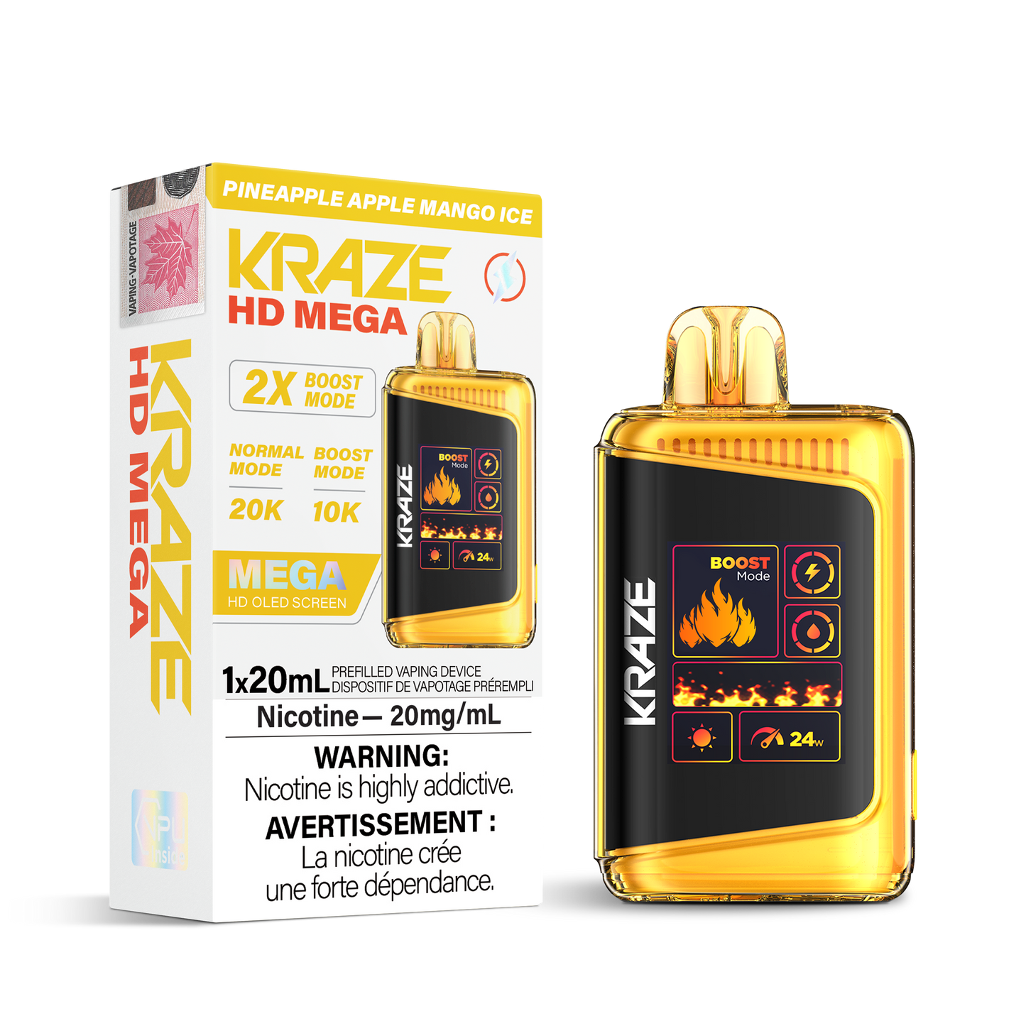 Kraze HD Mega 20K - Pineapple Apple Mango Ice