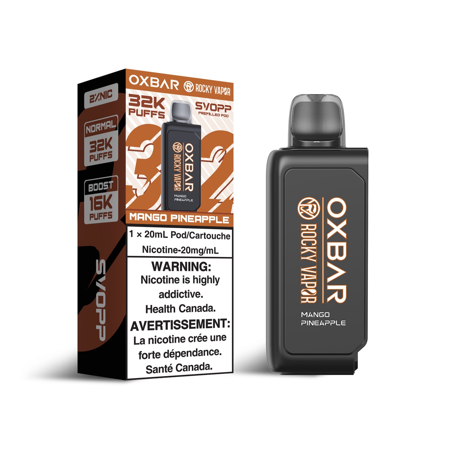 OXBAR X Rocky Vapor SVOPP 32k puffs Pod - Mango Pineapple